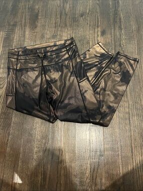 ZYIA Metallic Bronze Black Leggings